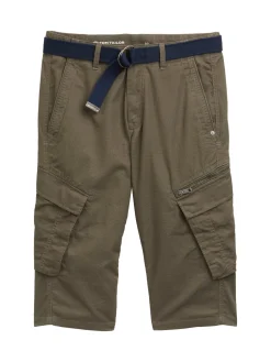 Herren Tom Tailor TTMAX Overknee Cargo Shorts mit Gürtel