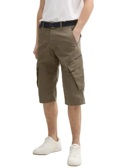 Herren Tom Tailor TTMAX Overknee Cargo Shorts mit Gürtel