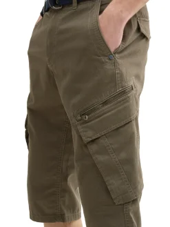 Herren Tom Tailor TTMAX Overknee Cargo Shorts mit Gürtel