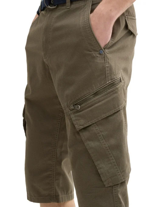 Herren Tom Tailor TTMAX Overknee Cargo Shorts mit Gürtel