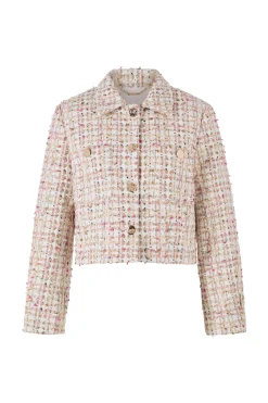 Damen Rich & Royal Tweed-Jacke mit Hemdkragen
