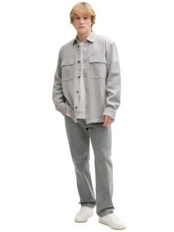 Herren Tom Tailor Denim Twill Overshirt aus Baumwolle