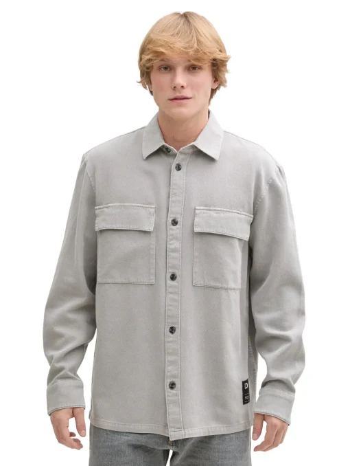 Herren Tom Tailor Denim Twill Overshirt aus Baumwolle