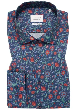 Herren Eterna Twillhemd mit floralem Print