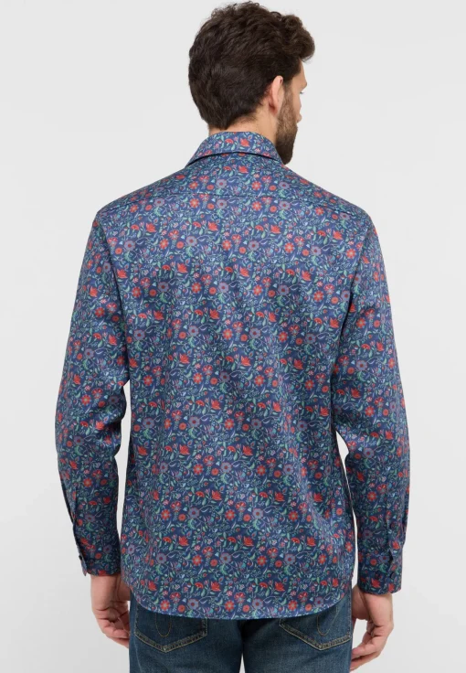 Herren Eterna Twillhemd mit floralem Print