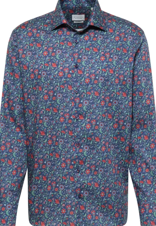 Herren Eterna Twillhemd mit floralem Print