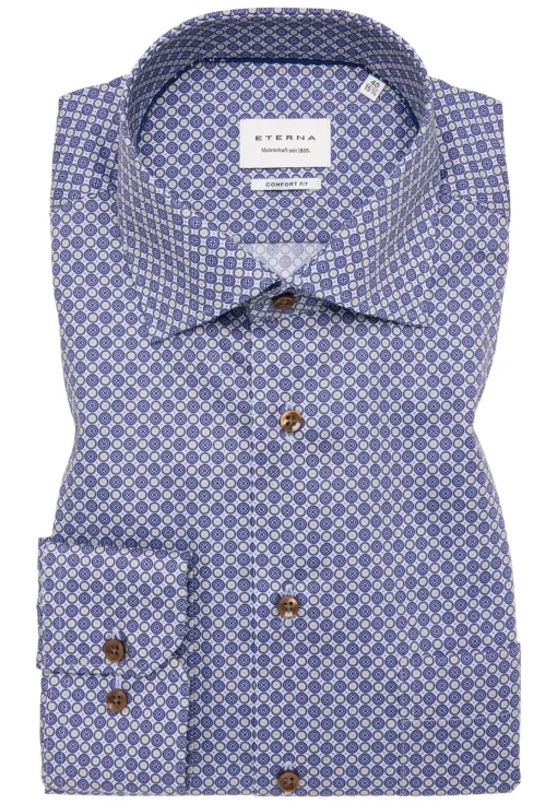 Herren Eterna Twillhemd mit Print