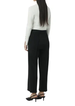 Damen Comma Twill-Jersey-Schlupfhose mit Gummibund und gesteppten Biesen