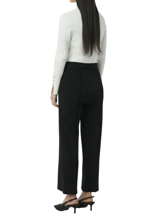 Damen Comma Twill-Jersey-Schlupfhose mit Gummibund und gesteppten Biesen