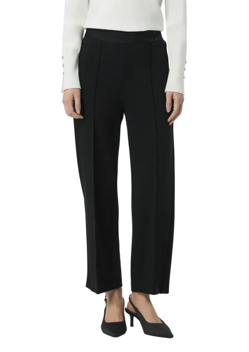 Damen Comma Twill-Jersey-Schlupfhose mit Gummibund und gesteppten Biesen