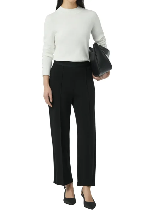 Damen Comma Twill-Jersey-Schlupfhose mit Gummibund und gesteppten Biesen