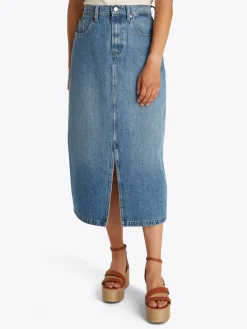 Damen Tommy Hilfiger Uma Midi Jeansrock