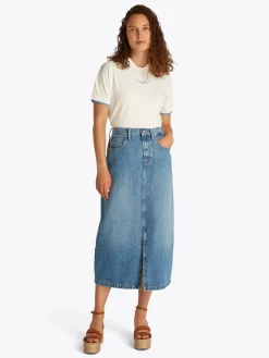 Damen Tommy Hilfiger Uma Midi Jeansrock