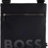 Herren Boss Umhängetasche aus recyceltem Nylon mit Logo-Print