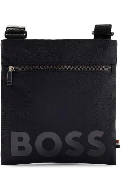 Herren Boss Umhängetasche aus recyceltem Nylon mit Logo-Print