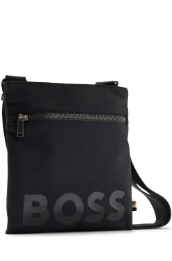 Herren Boss Umhängetasche aus recyceltem Nylon mit Logo-Print
