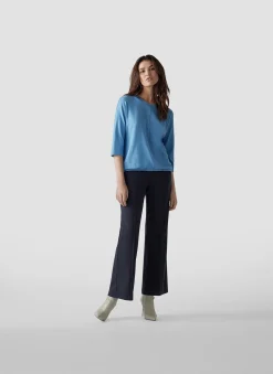 Damen Lecomte Unifarbenes Shirt mit 3/4-Arm