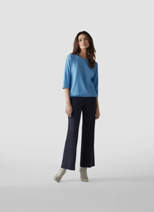 Damen Lecomte Unifarbenes Shirt mit 3/4-Arm