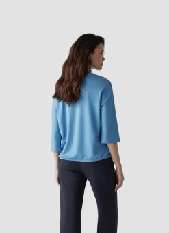 Damen Lecomte Unifarbenes Shirt mit 3/4-Arm