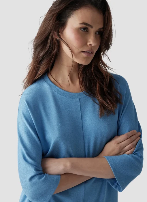 Damen Lecomte Unifarbenes Shirt mit 3/4-Arm