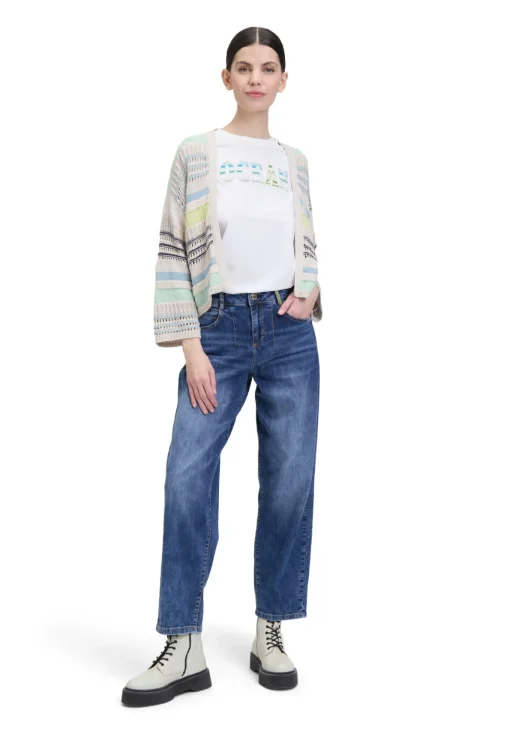 Damen Cartoon Used Look-Jeans
