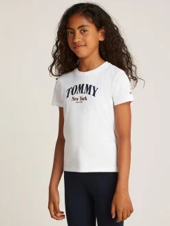 Kinder Tommy Hilfiger Varsity Rundhals-T-Shirt mit Logo