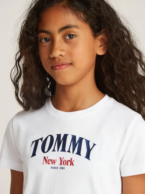 Kinder Tommy Hilfiger Varsity Rundhals-T-Shirt mit Logo