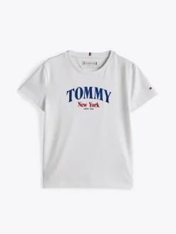 Kinder Tommy Hilfiger Varsity Rundhals-T-Shirt mit Logo