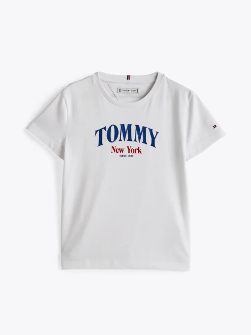 Kinder Tommy Hilfiger Varsity Rundhals-T-Shirt mit Logo