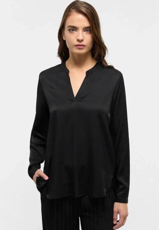 Damen Eterna Viscose Shirt Bluse Viskose Langarm
