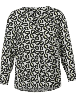 Damen Frapp Viskose Schlupfbluse mit Allover-Print