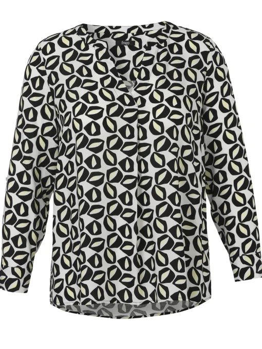 Damen Frapp Viskose Schlupfbluse mit Allover-Print