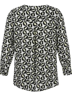 Damen Frapp Viskose Schlupfbluse mit Allover-Print