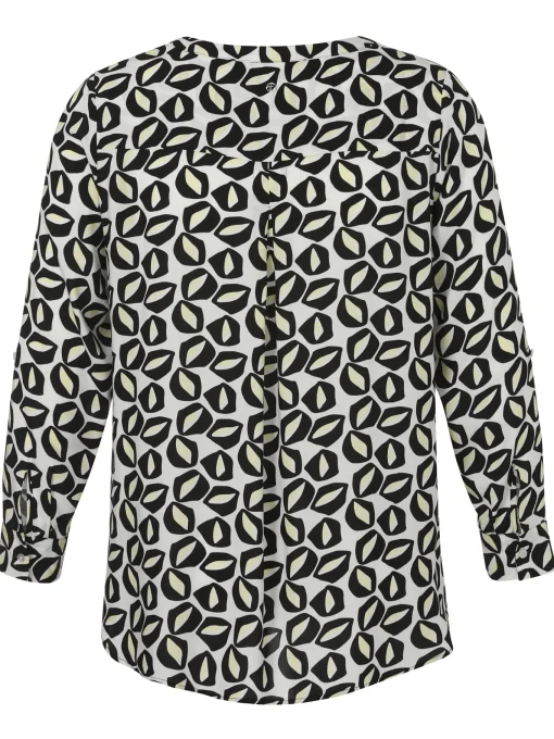 Damen Frapp Viskose Schlupfbluse mit Allover-Print