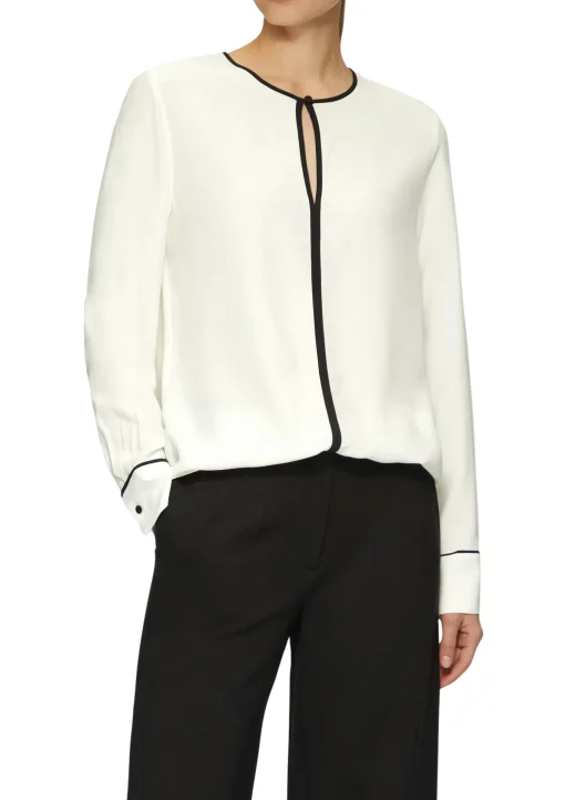 Damen s.Oliver BLACK LABEL Viskosebluse mit Kontrastdetails