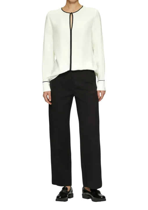 Damen s.Oliver BLACK LABEL Viskosebluse mit Kontrastdetails