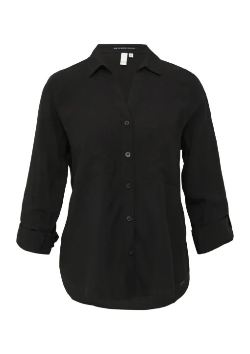 Damen QS Viskosebluse mit Turn-up