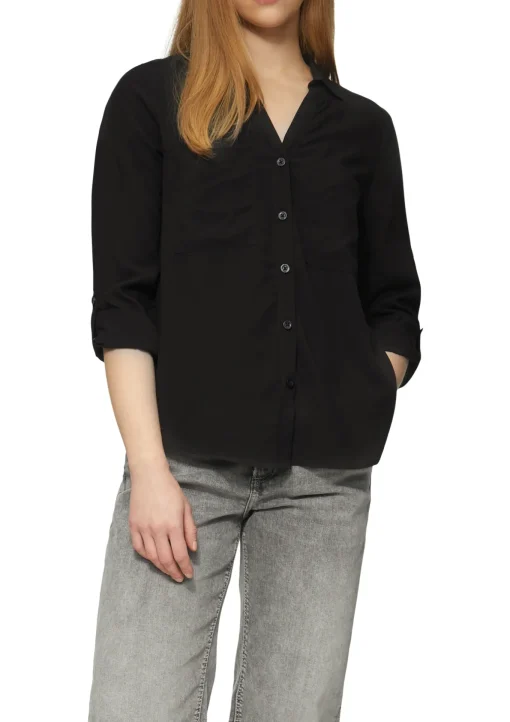Damen QS Viskosebluse mit Turn-up