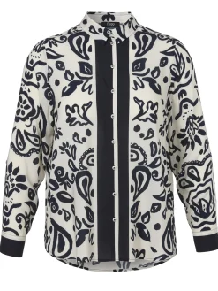 Damen Frapp Viskose-Print-Bluse Bicolor
