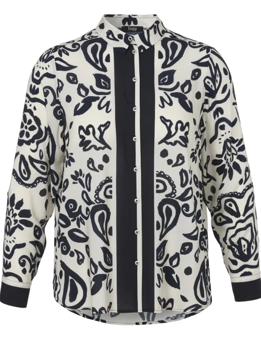 Damen Frapp Viskose-Print-Bluse Bicolor