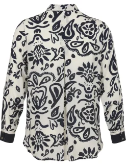 Damen Frapp Viskose-Print-Bluse Bicolor