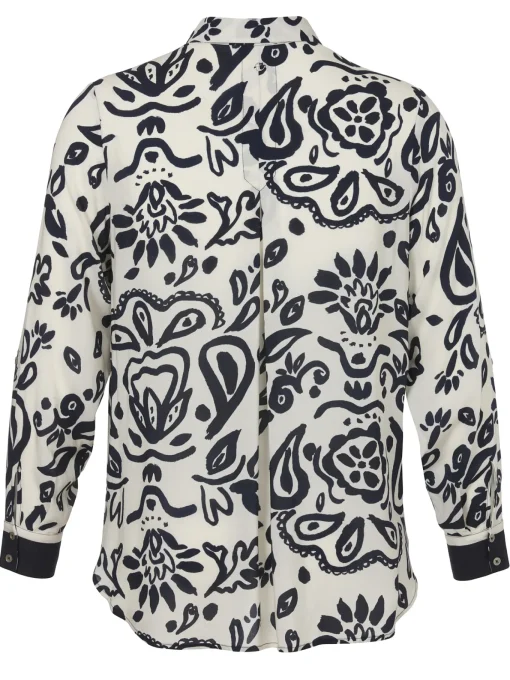 Damen Frapp Viskose-Print-Bluse Bicolor