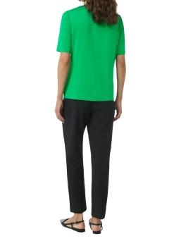 Damen Comma Viskose-Shirt mit satiniertem Tunika-Ausschnitt