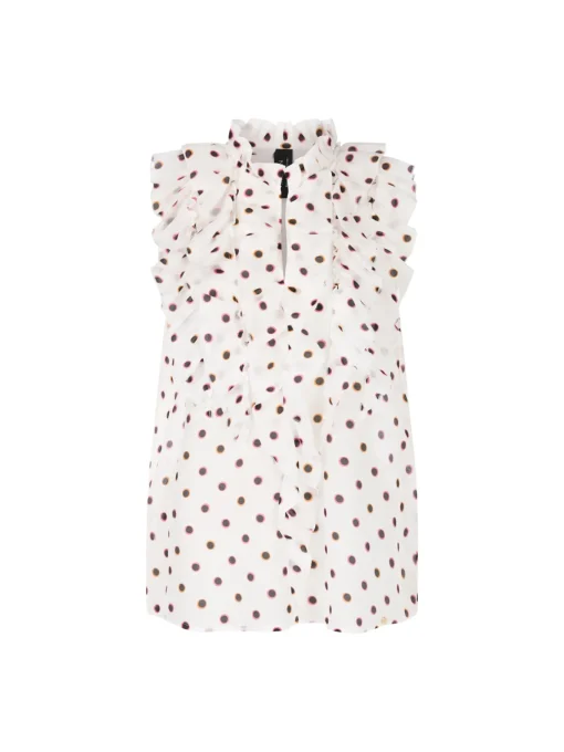 Damen Marc Cain Volant-Bluse mit Tupfen