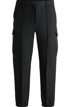 Herren Boss Green Wasserabweisende Cargohose aus Stretch-Gewebe