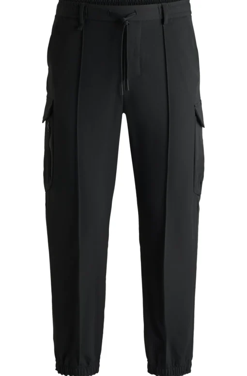 Herren Boss Green Wasserabweisende Cargohose aus Stretch-Gewebe