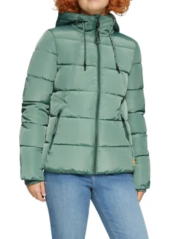 Damen QS Wattierte Steppjacke mit Kapuze