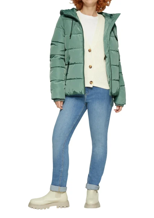 Damen QS Wattierte Steppjacke mit Kapuze