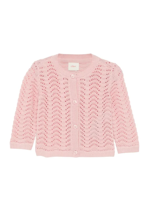 Kinder s.Oliver Weiche Strickjacke mit Ajourmuster