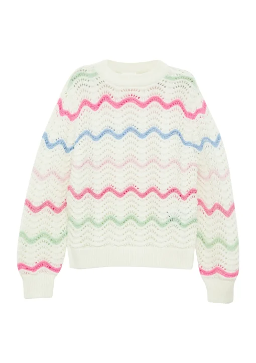 Kinder s.Oliver Weicher Strickpullover im Loose Fit mit Ajourmuster